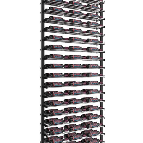 VintageView Evolution Low Profile Post Kit 10 3C ultra slim floor to ceiling wine rack system Double Matte Black Chrome