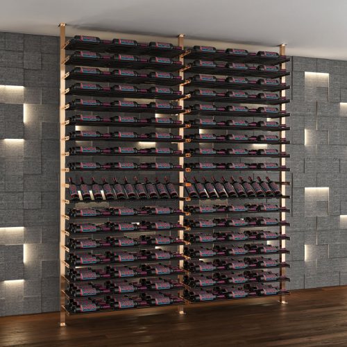 VintageView Evolution Low Profile Post Kit 10 3C ultra slim floor to ceiling wine rack system Example 1