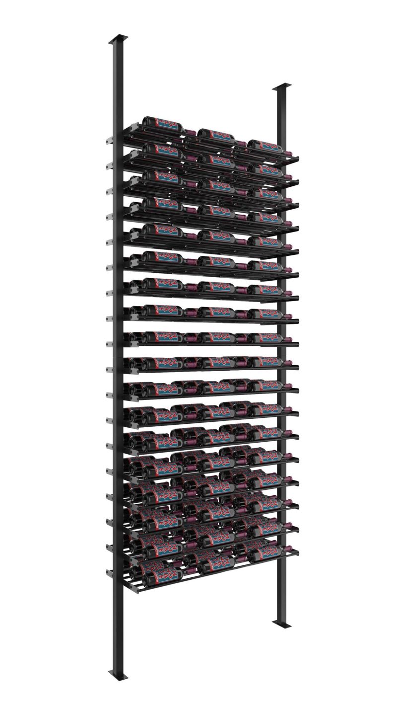 VintageView Evolution Low Profile Post Kit 10 3C ultra slim floor to ceiling wine rack system Triple Matte Black