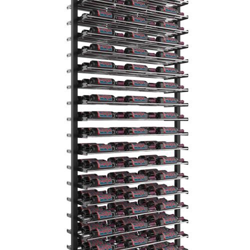 VintageView Evolution Low Profile Post Kit 10 3C ultra slim floor to ceiling wine rack system Triple Matte Black Chrome