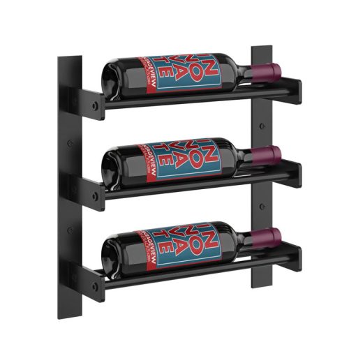 VintageView Evolution Wine Wall 15 1C Wall Mounted Wine Rack System 3 Bottles Matte Black