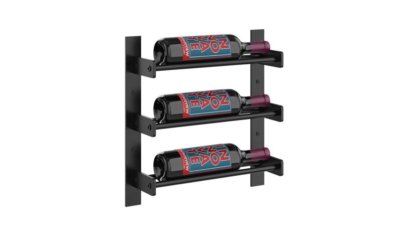 VintageView Evolution Wine Wall 15 1C Wall Mounted Wine Rack System 3 Bottles Matte Black