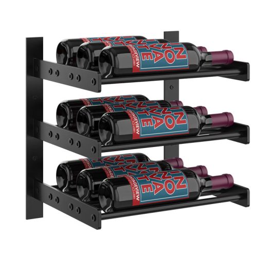 VintageView Evolution Wine Wall 15 1C Wall Mounted Wine Rack System 9 Bottles Matte Black