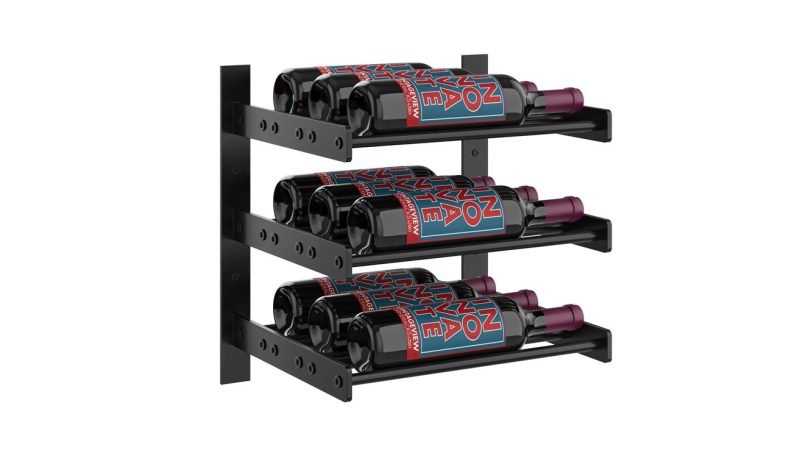 VintageView Evolution Wine Wall 15 1C Wall Mounted Wine Rack System 9 Bottles Matte Black