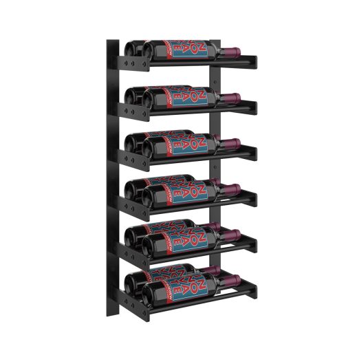 VintageView Evolution Wine Wall 30 1C Wall Mounted Wine Rack System 12 Bottles Matte Black