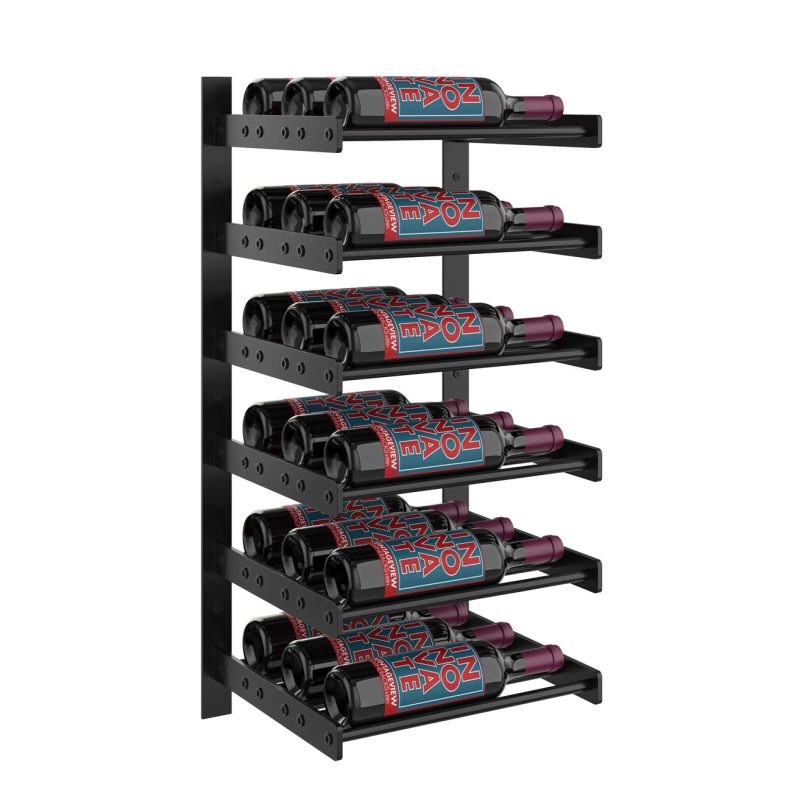 VintageView Evolution Wine Wall 30 1C Wall Mounted Wine Rack System 18 Bottles Matte Black