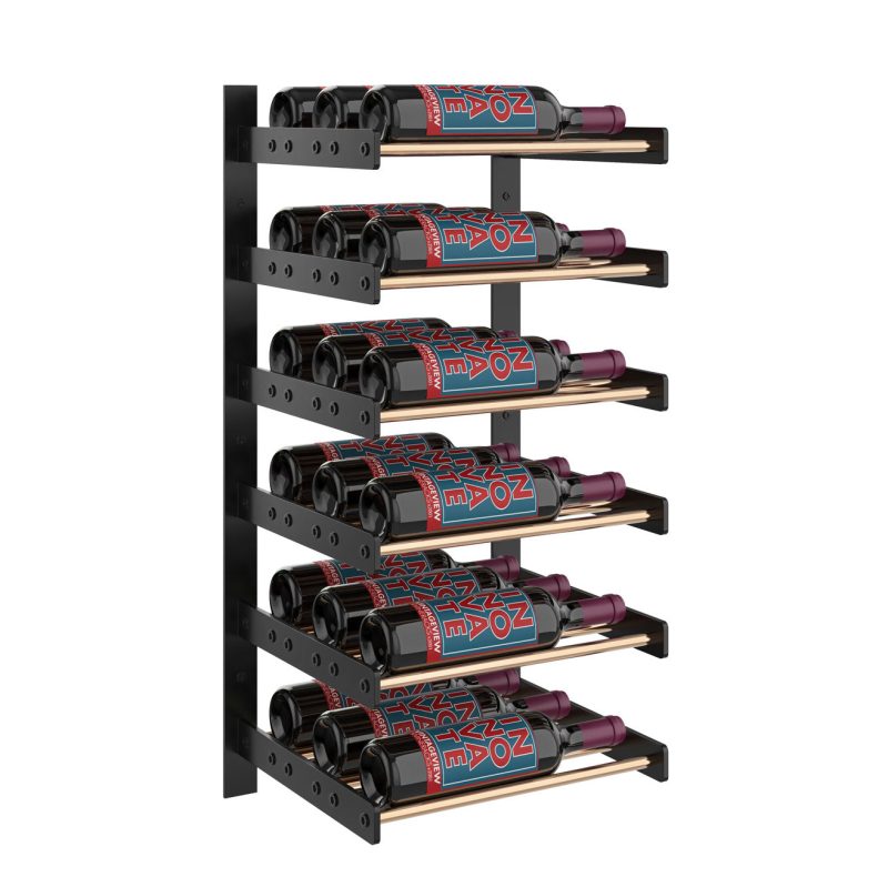 VintageView Evolution Wine Wall 30 1C Wall Mounted Wine Rack System 18 Bottles Matte Black Golden Bronze