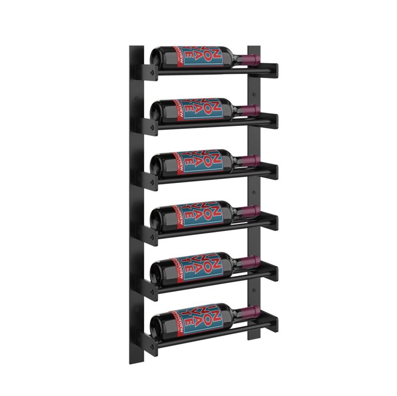 VintageView Evolution Wine Wall 30 1C Wall Mounted Wine Rack System 6 Bottles Matte Black