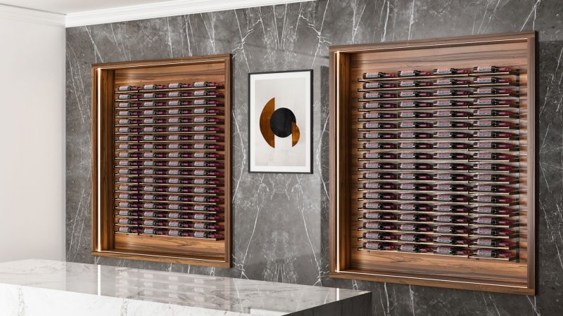 VintageView Evolution Wine Wall 30 1C Wall Mounted Wine Rack System Example 1