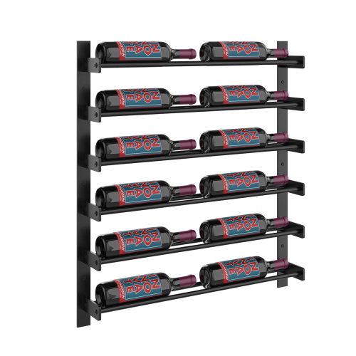 VintageView Evolution Wine Wall 30 2C Wall Mounted Wine Rack System 12 Bottles Matte Black