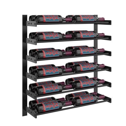 VintageView Evolution Wine Wall 30 2C Wall Mounted Wine Rack System 24 Bottles Matte Black