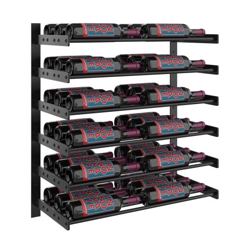 VintageView Evolution Wine Wall 30 2C Wall Mounted Wine Rack System 36 Bottles Matte Black