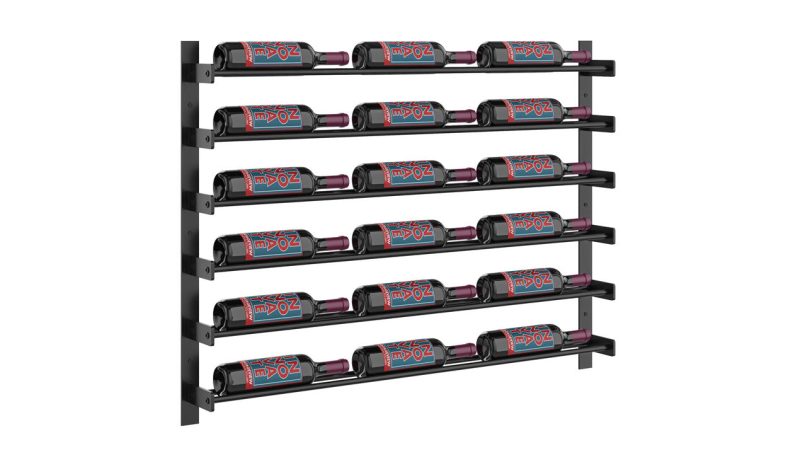 VintageView Evolution Wine Wall 30 Wall Mounted Wine Rack System 18 Bottles Matte Black