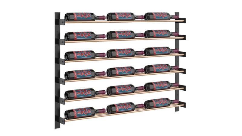 VintageView Evolution Wine Wall 30 Wall Mounted Wine Rack System 18 Bottles Matte Black Golden Bronze