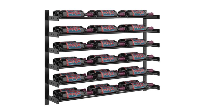 VintageView Evolution Wine Wall 30 Wall Mounted Wine Rack System 36 Bottles Matte Black