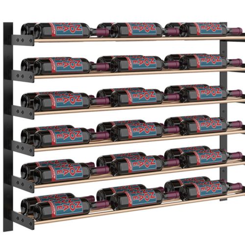 VintageView Evolution Wine Wall 30 Wall Mounted Wine Rack System 36 Bottles Matte Black Golden Bronze