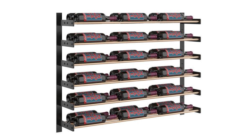 VintageView Evolution Wine Wall 30 Wall Mounted Wine Rack System 36 Bottles Matte Black Golden Bronze