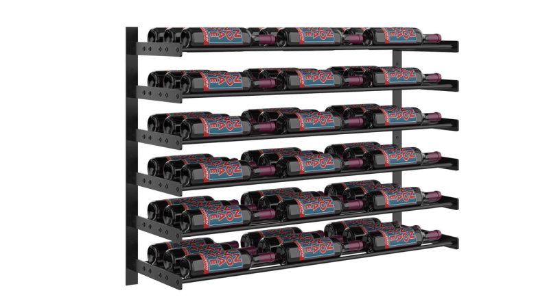 VintageView Evolution Wine Wall 30 Wall Mounted Wine Rack System 54 Bottles Matte Black