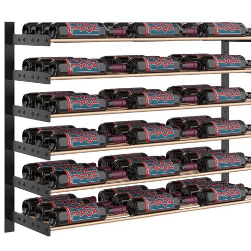 VintageView Evolution Wine Wall 30 Wall Mounted Wine Rack System 54 Bottles Matte Black Golden Bronze