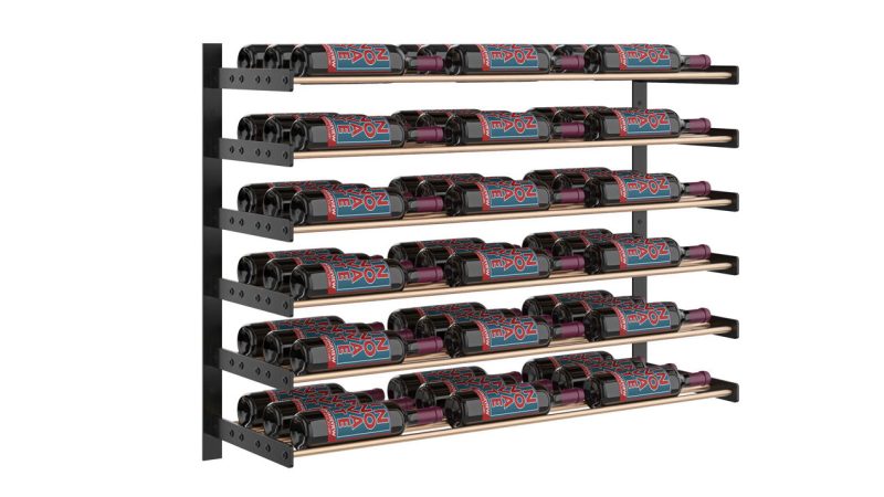 VintageView Evolution Wine Wall 30 Wall Mounted Wine Rack System 54 Bottles Matte Black Golden Bronze