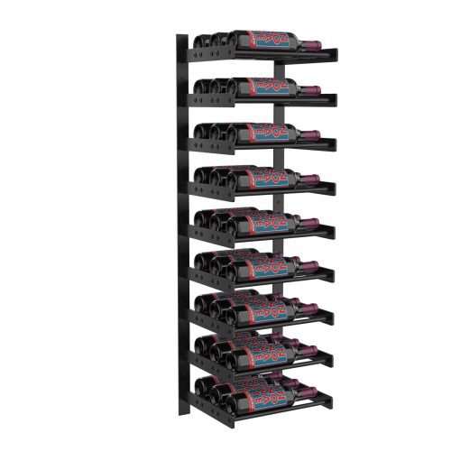 VintageView Evolution Wine Wall 45 1C Wall Mounted Wine Rack System 27 Bottles Matte Black