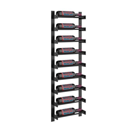 VintageView Evolution Wine Wall 45 1C Wall Mounted Wine Rack System 9 Bottles Matte Black