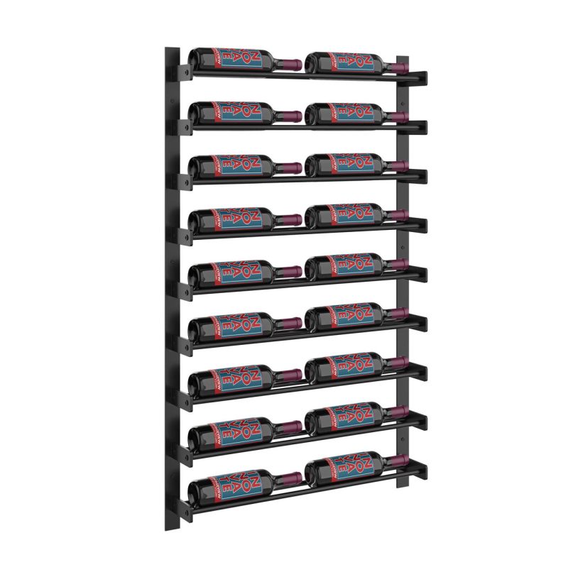 VintageView Evolution Wine Wall 45 2C Wall Mounted Wine Rack System 18 Bottles Matte Black