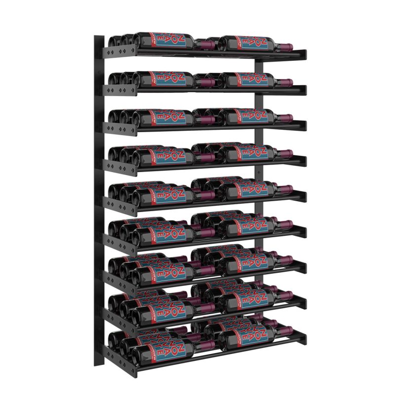 VintageView Evolution Wine Wall 45 2C Wall Mounted Wine Rack System 54 Bottles Matte Black