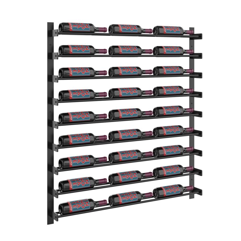 VintageView Evolution Wine Wall 45 3C Wall Mounted Wine Rack System 27 Bottles Matte Black