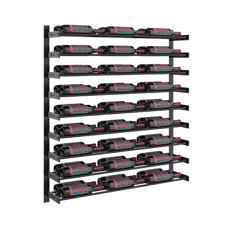 VintageView Evolution Wine Wall 45 3C Wall Mounted Wine Rack System 54 Bottles Matte Black