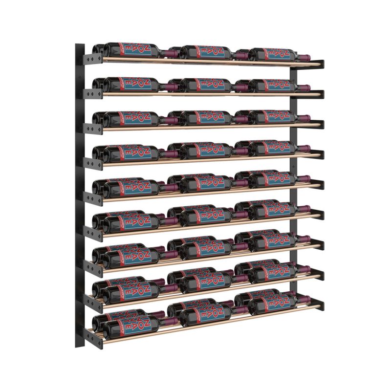 VintageView Evolution Wine Wall 45 3C Wall Mounted Wine Rack System 54 Bottles Matte Black Golden Bronze