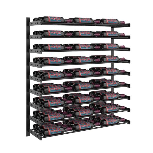 VintageView Evolution Wine Wall 45 3C Wall Mounted Wine Rack System 81 Bottles Matte Black