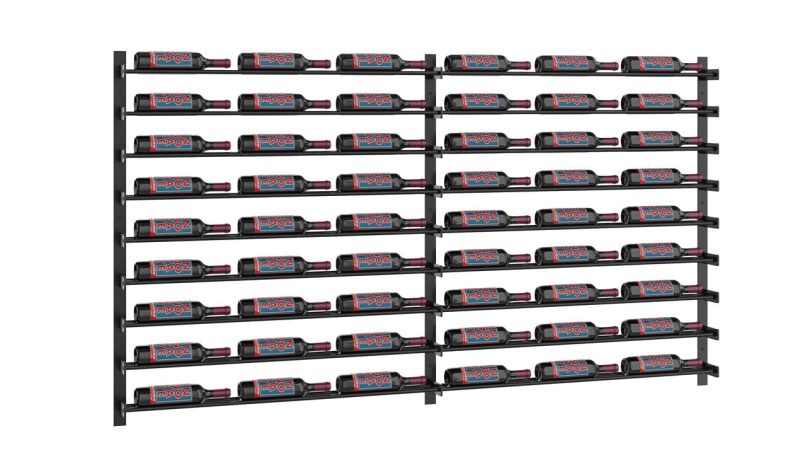 VintageView Evolution Wine Wall 45 Wall Mounted Wine Rack Kit 54 Bottles Matte Black