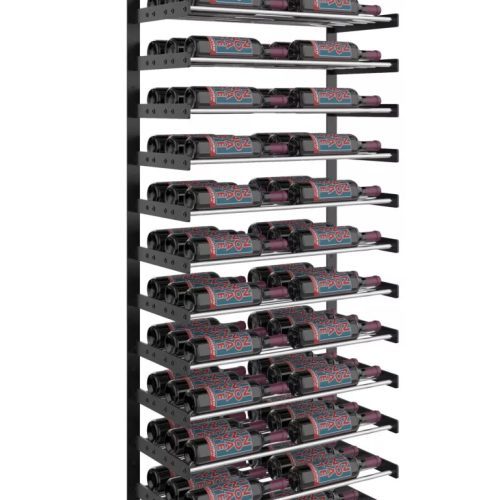 VintageView Evolution Wine Wall 75 2C Wall Mounted Wine Rack Kit Matte Black Chrome 90 Bottles