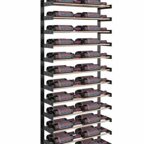 VintageView Evolution Wine Wall 75 2C Wall Mounted Wine Rack Kit Matte Black Golden Bronze 60 Bottles