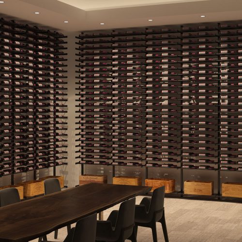 VintageView Evolution Wine Wall Post Floating Wine Rack System Component Example 3