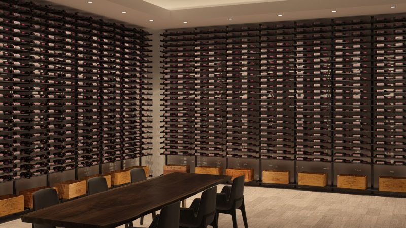 VintageView Evolution Wine Wall Post Floating Wine Rack System Component Example 3