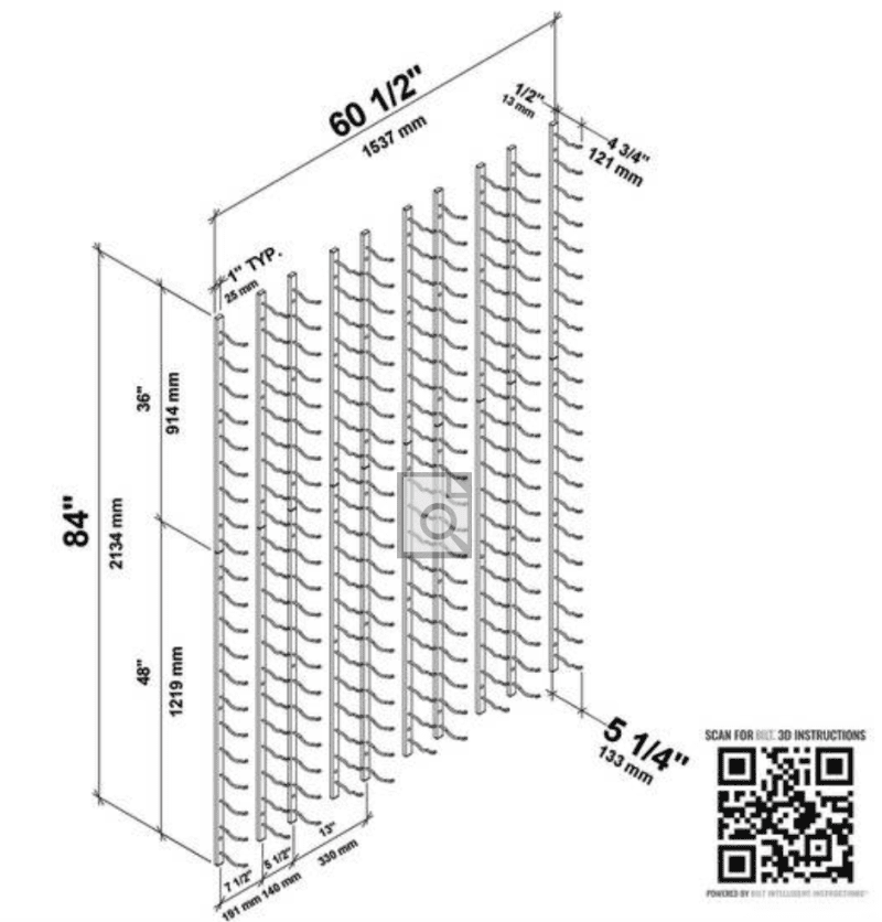 VintageView Feature Wall 7 Wine Rack Kit Suggested Layout