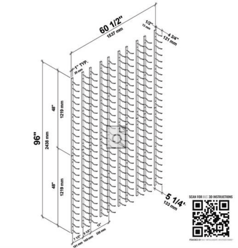 VintageView Feature Wall 8 Wine Rack Kit Suggested Layout