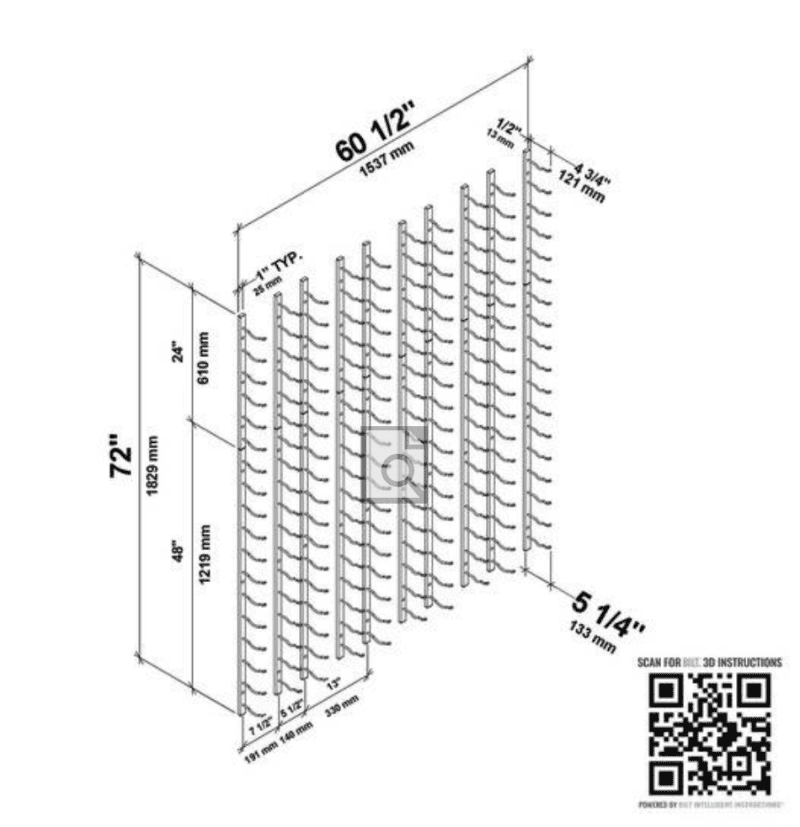 VintageView Feature Wall Wine Rack Kit 6 Suggested Layout