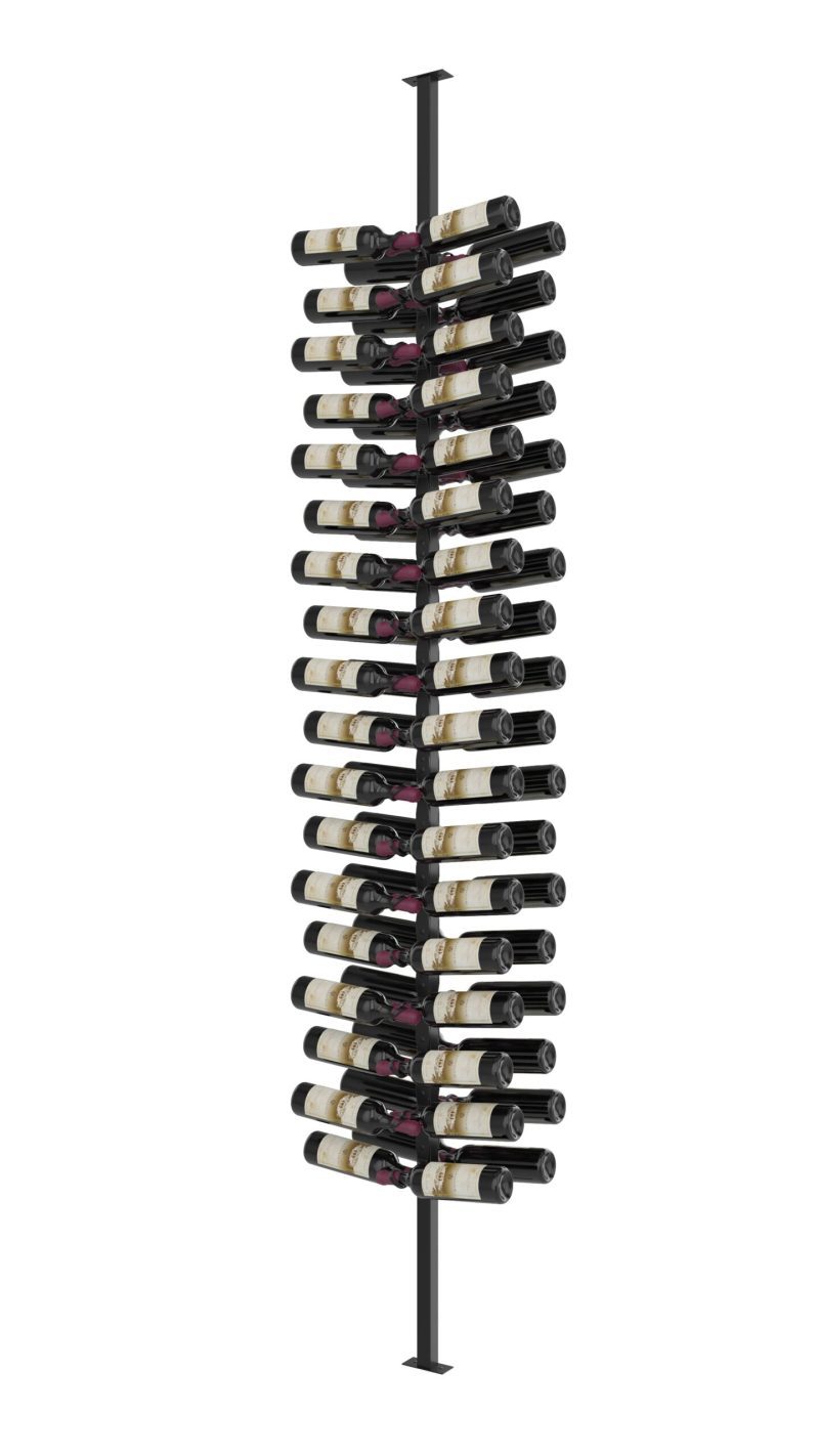 VintageView Helix Double Sided Wine Rack Post Kit 10 complete floor to ceiling mounted bottle storage system Dual Matte Black