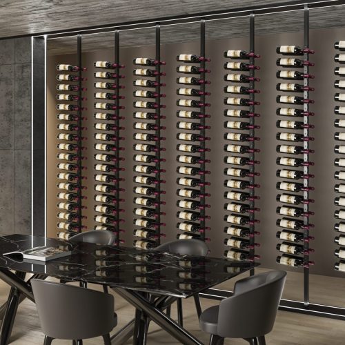 VintageView Helix Double Sided Wine Rack Post Kit 10 complete floor to ceiling mounted bottle storage system Example 1