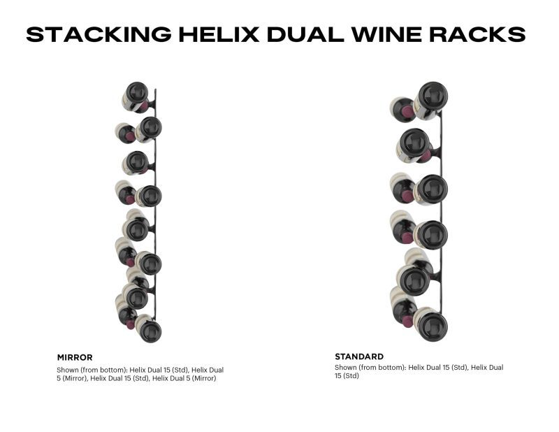 VintageView Helix Dual 15 minimalist wall mounted metal wine rack Example 6