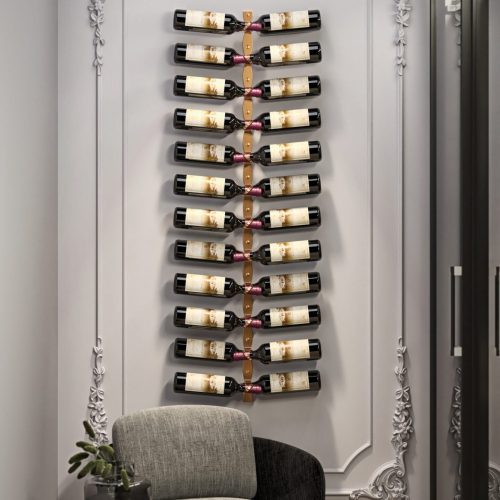 VintageView Helix Dual 20 minimalist wall mounted metal wine rack kit Example 3