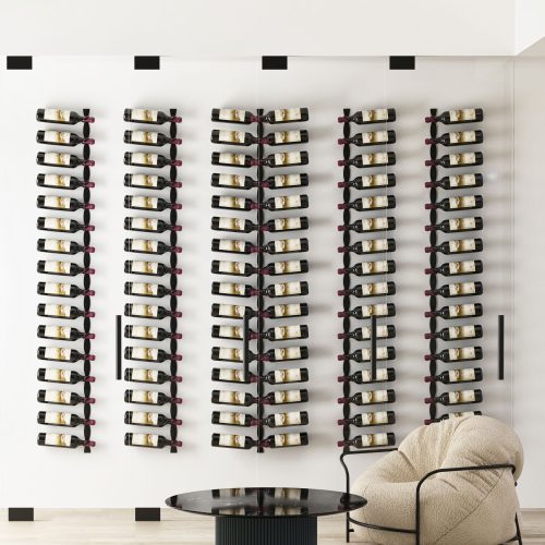 VintageView Helix Dual 5 modern metal wall mounted wine rack Example 2