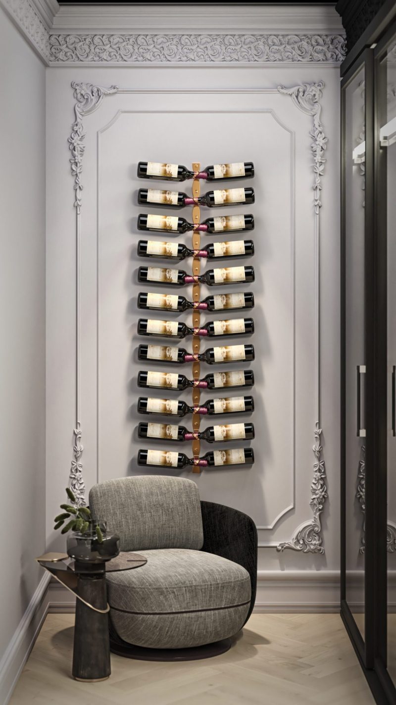 VintageView Helix Dual 5 modern metal wall mounted wine rack Example 6