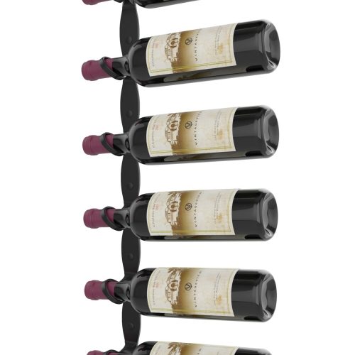 VintageView Helix Single 30 minimalist wall mounted metal wine rack kit Right Matte Black