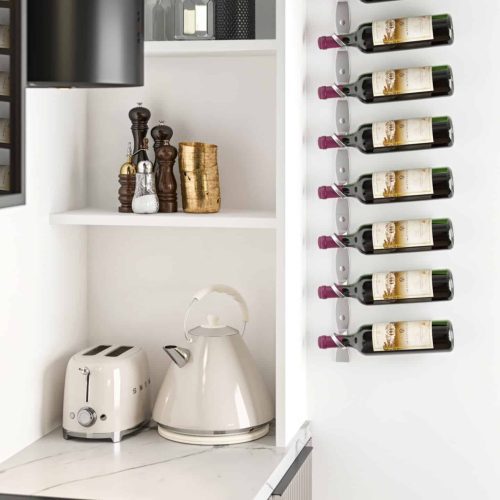 VintageView Helix Single 45 minimalist wall mounted metal wine rack kit 9