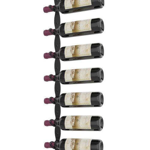 VintageView Helix Single 45 minimalist wall mounted metal wine rack kit Right Matte Black