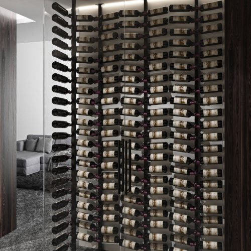 VintageView Helix Single Sided Wine Rack Post Kit 10 complete floor to ceiling mounted bottle storage system Example 2